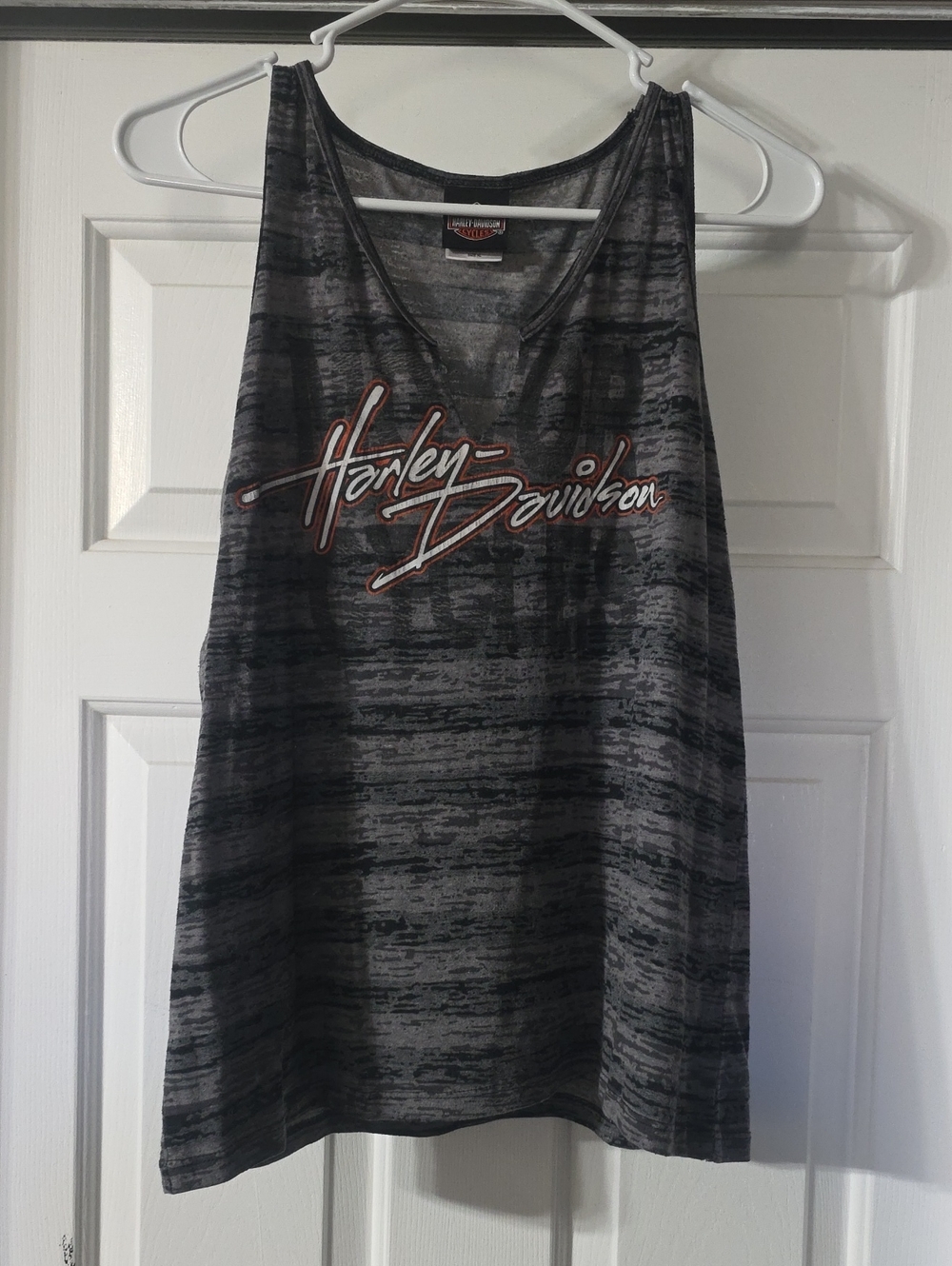 Harley-Davidson Black Gray Striped Logo Tank
